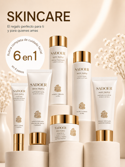 Skincare SADOER 6 en 1 con trufa blanca.