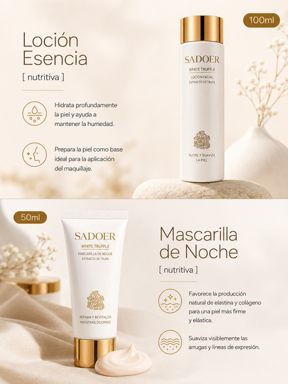 Skincare SADOER 6 en 1 con trufa blanca.